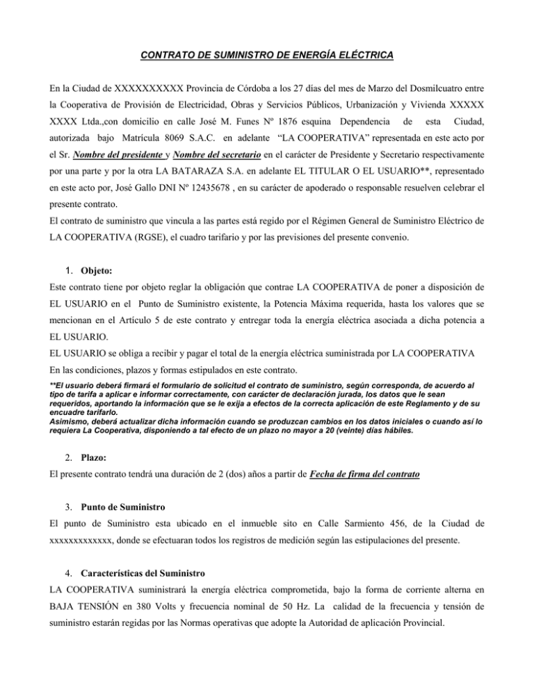 CONTRATO DE SUMINISTRO DE ENERG A EL CTRICA