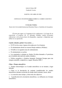 “Certezas e incertidumbres sobre el cambio climático global”