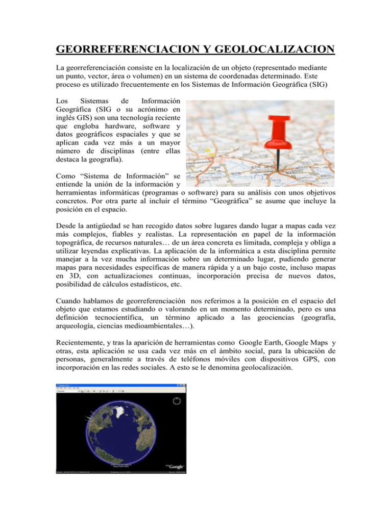 GEOLOCALIZACIÓN Y GEORREFERENCIACIÓN