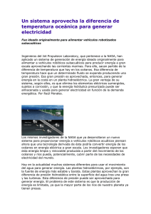 Un sistema aprovecha la diferencia de temperatura oce&aacute;nica para