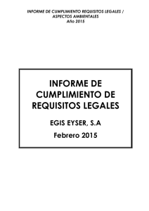 Informe Cumplimiento Legislación/Aspectos Ambientales