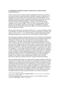 La independencia del Banco Central y la democracia en