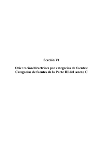 Sección VI  Orientación/directrices por categorías de fuentes: