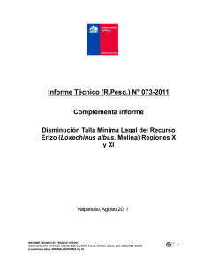Informe Técnico (R.Pesq.) N° 073-2011 Complementa informe