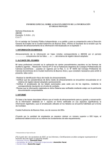 Informe Especial sobre Almacenamiento de la Información en Hojas