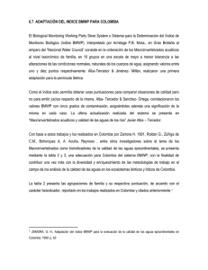 6.7  ADAPTACIÓN DEL INDICE BMWP PARA COLOMBIA