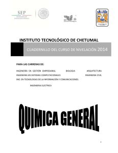 Cuadernillo de Química General - Instituto Tecnológico de Chetumal