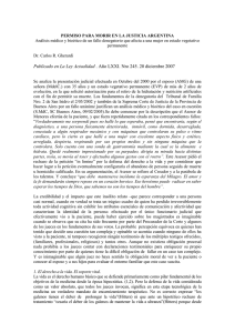 PERMISO PARA MORIR EN LA JUSTICIA ARGENTINA