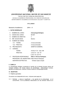 2014-2 antropología biologica plan 2003, prof. nilda oliveros, sem