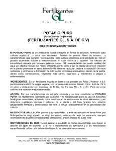 POTASIO PURO (FERTILIZANTES GL, S.A. DE C.V)