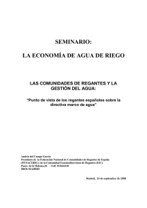 JORNADAS TÉCNICAS SOBRE LA DIRECTIVA MARCO DEL AGUA