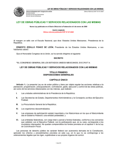 LEY DE OBRAS PÚBLICAS Y SERVICIOS RELACIONADOS CON LAS MISMAS