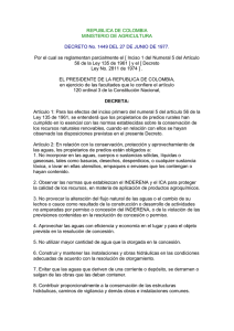 REPUBLICA DE COLOMBIA MINISTERIO DE AGRICULTURA