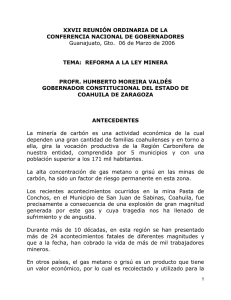 propuesta del Gobernador Humberto Moreira Valdés