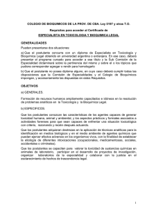 toxicologia legal - Colegio de Bioquímicos de Córdoba