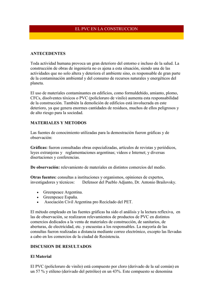 EL PVC EN LA CONSTRUCCION