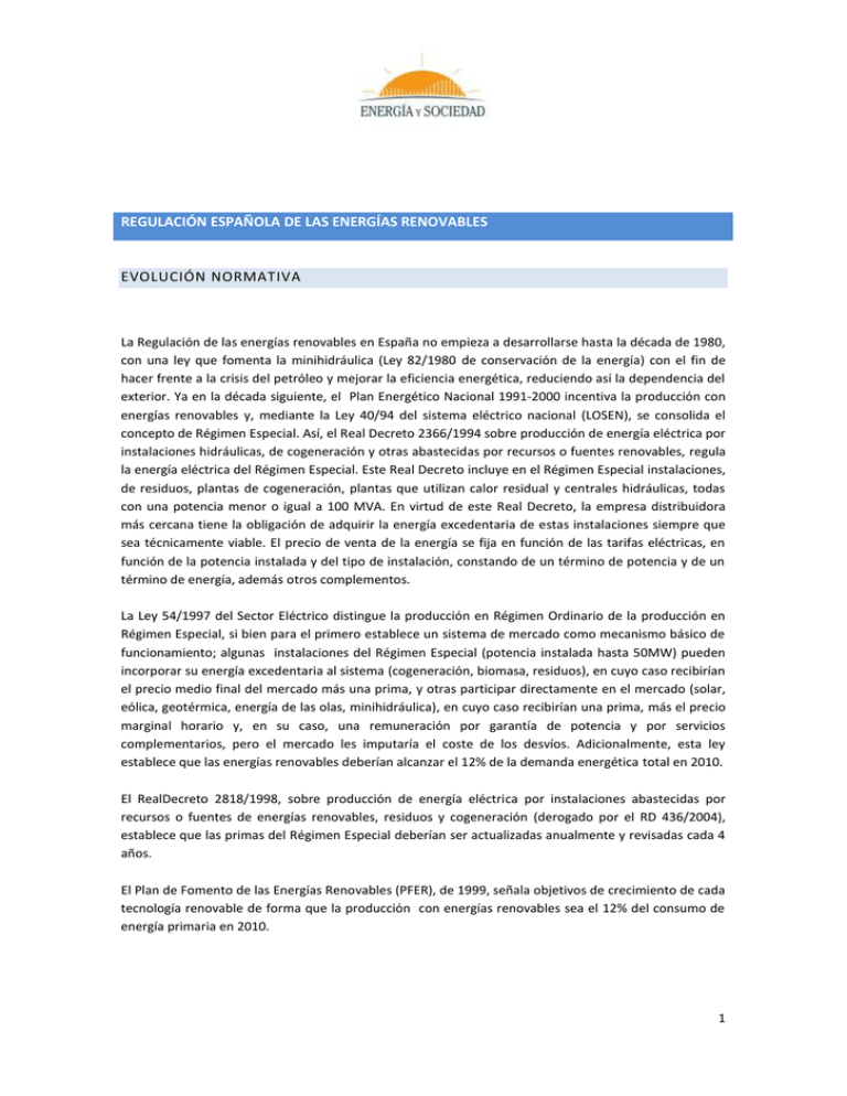 Regulación Española De Las Energías Renovables 7271