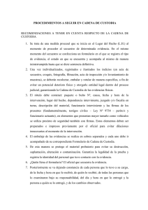 PROCEDIMIENTOS A SEGUIR EN CADENA DE CUSTODIA