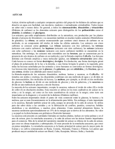 213 Azúcar, término aplicado a cualquier compuesto químico del grupo de... AZÚCAR