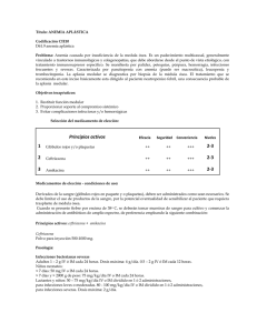 Título: ANEMIA APLÁSTICA Codificación CIE10 D61.9 anemia