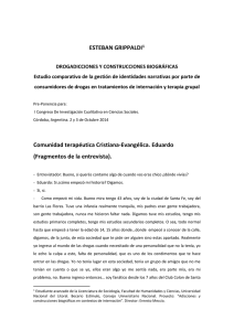 Pre-ponencia: DROGADICCIONES Y CONSTRUCCIONES