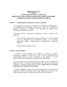 ORDENANZA Nº 5 AYUNTAMIENTO DE CANTILLANA ORDENANZA FISCAL REGULADORA DEL IMPUESTO SOBRE