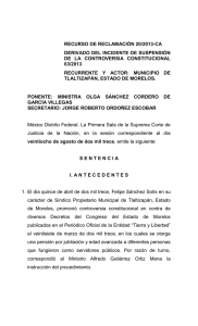 RECURSO DE RECLAMACI&Oacute;N 20/2013