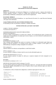 Modelo No. 241-403 Enfermedades de Declaración Obligatoria OBJETIVO