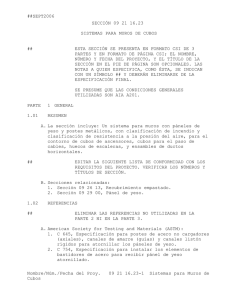 ##SEPT2006 SECCIÓN 09 21 16.23  SISTEMAS PARA MUROS DE CUBOS