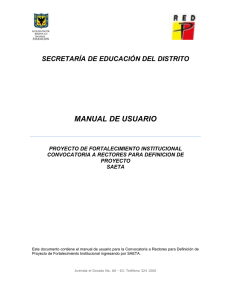 SECRETARÍA DE EDUCACIÓN DEL DISTRITO MANUAL DE