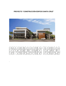 Especificaciones técnicas - Colegio de Arquitectos de Santa Cruz