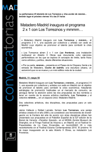 nota de prensa 11.05.2010 Programa 2 x 1 Matadero Madrid Los