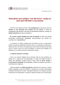 &ldquo;ave del terror&rdquo; usaba su pico para derribar a sus presas