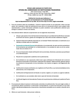 ESTADO LIBRE ASOCIADO DE PUERTO RICO PO Box 11855