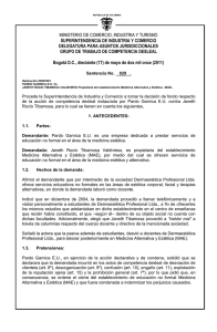 MINISTERIO DE COMERCIO, INDUSTRIA Y TURISMO SUPERINTENDENCIA DE INDUSTRIA Y COMERCIO