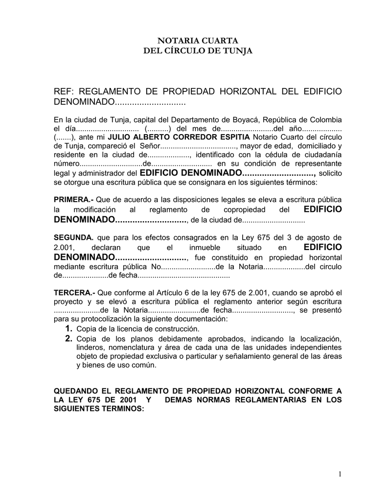 Poder A Un Abogado Reglamento De Propiedad Horizontal 0816