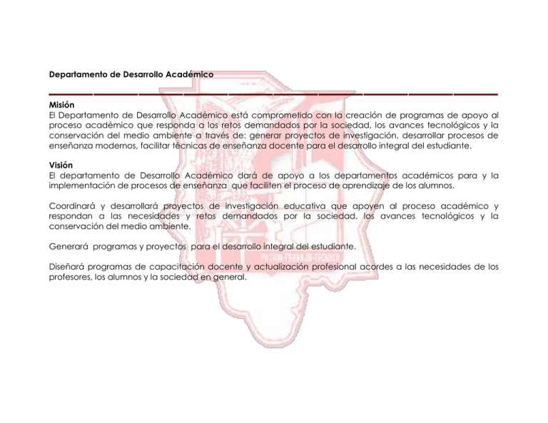 Departamento De Desarrollo Acad mico