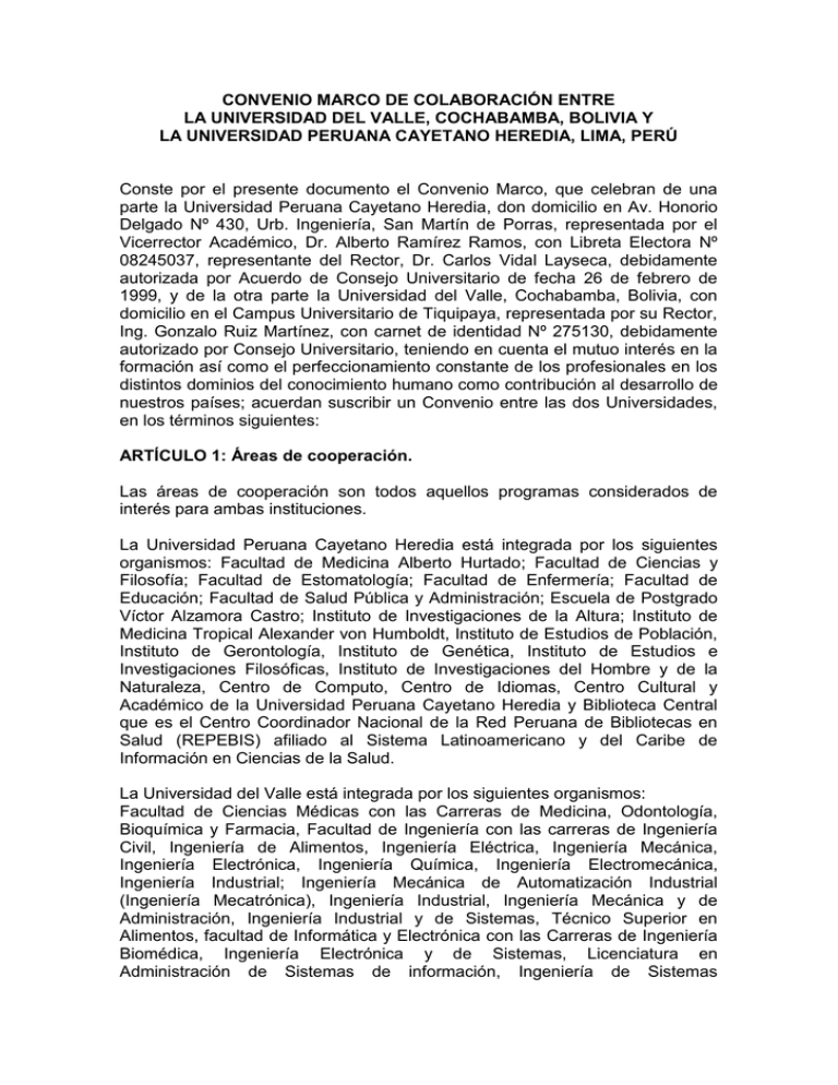 CONVENIO MARCO DE COLABORACIÓN ENTRE