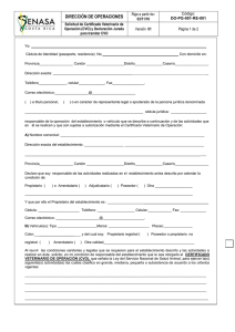 solicitud certificado veterinario de operación y declaración