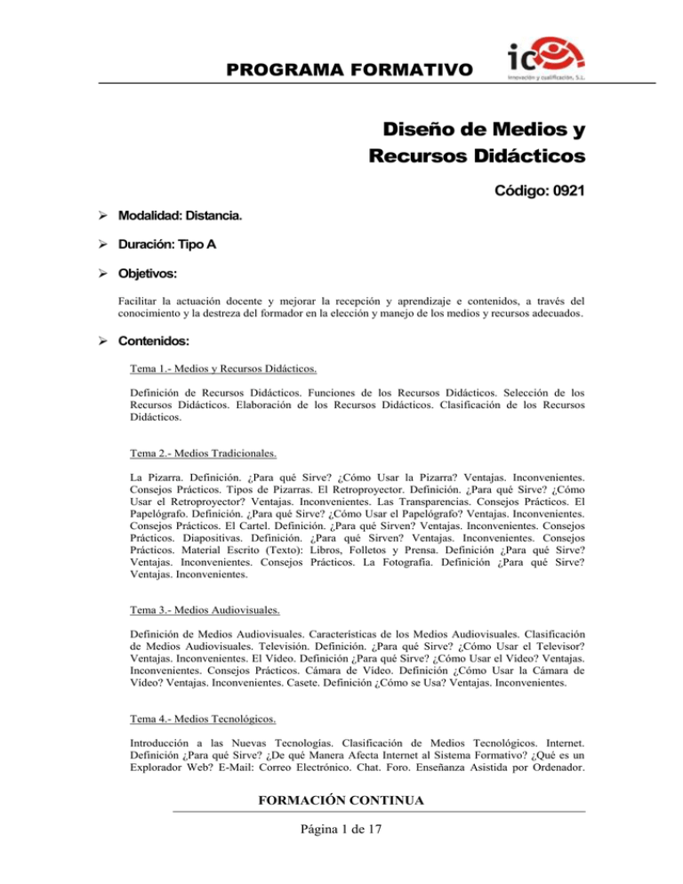 Dise o De Medios Y Innovaci n Y Cualificaci n