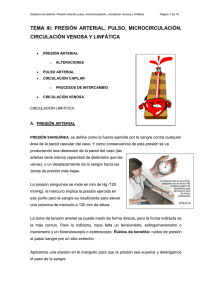 tema iii: presión arterial, pulso, microcirculación, circulación venosa