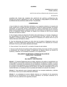 Reglamento de M&eacute;todos Alternos de Soluci&oacute;n de Conflictos y