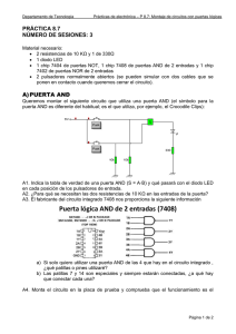P 8.7 - Montaje de circuitos con puertas lógicas