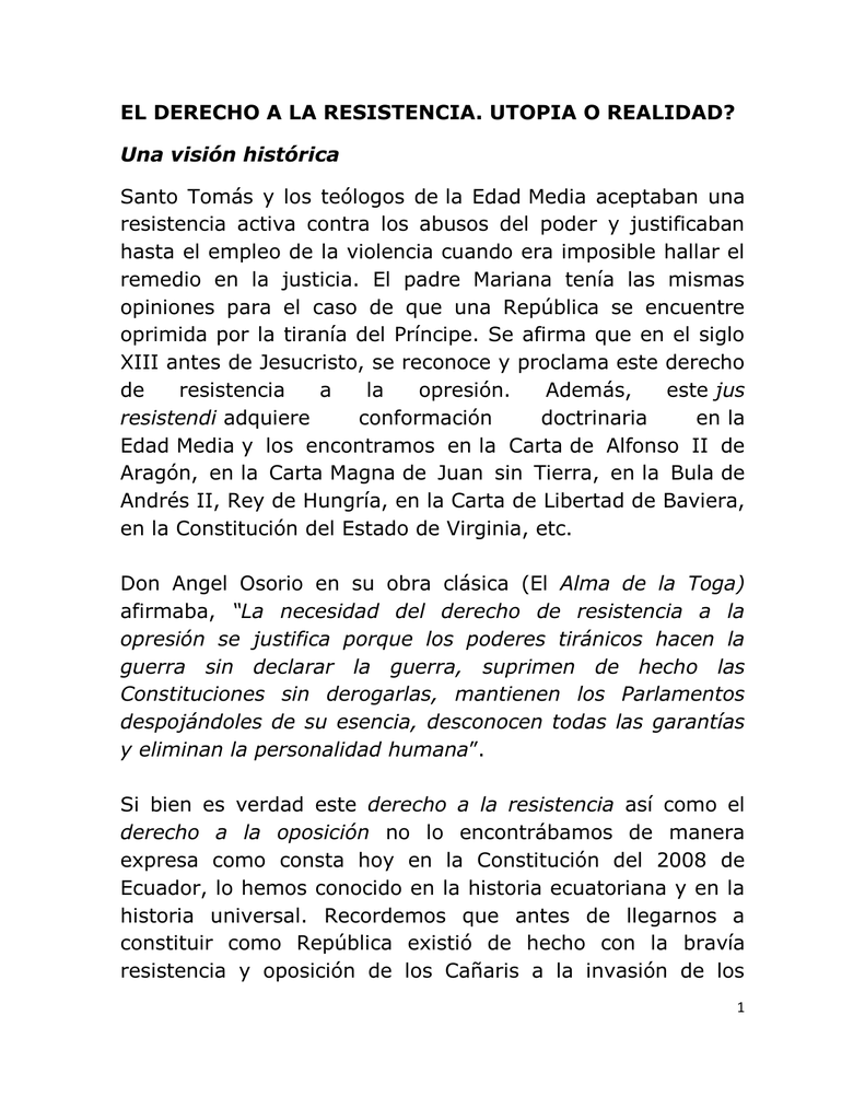 El Derecho A La Resistencia