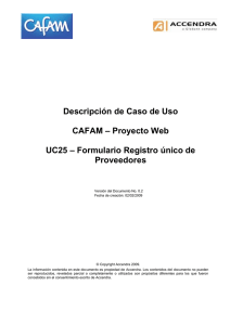 Cafam - UC25 - Formulario Registro unico de Proveedores