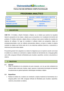COM415 PA Análisis y Diseño Orientado a Objetos (2014)