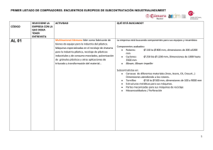 Demandas fabricación Indumeet 2012