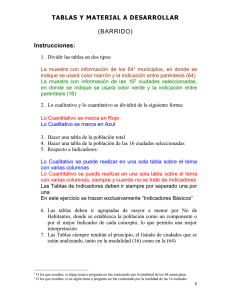 TABLAS Y MATERIAL A DESARROLLAR Instrucciones:  (BARRIDO)