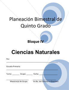 Planeación Bimestral de Quinto Grado Ciencias Naturales