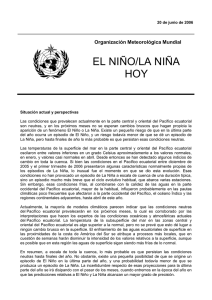 EL NIÑO/LA NIÑA HOY  Organización Meteorológica Mundial